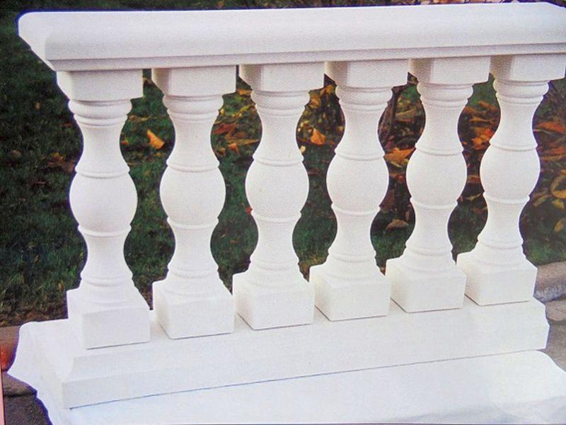 Balustrade Weißbeton 83cm hoch 125cm lang mit 5 Baluster Säulen keinen Pfeiler KP01008